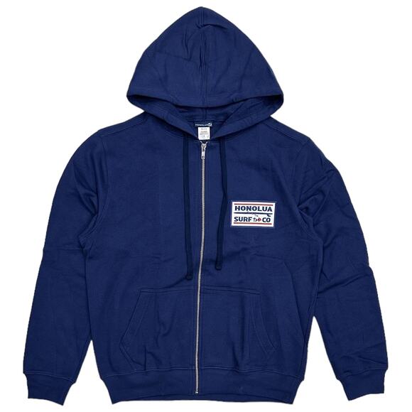 Honolua Surf Co. Men's Hawaii Badge Full Zip Hoodie Sweatshirt in Small Navy - Picture 2 of 2